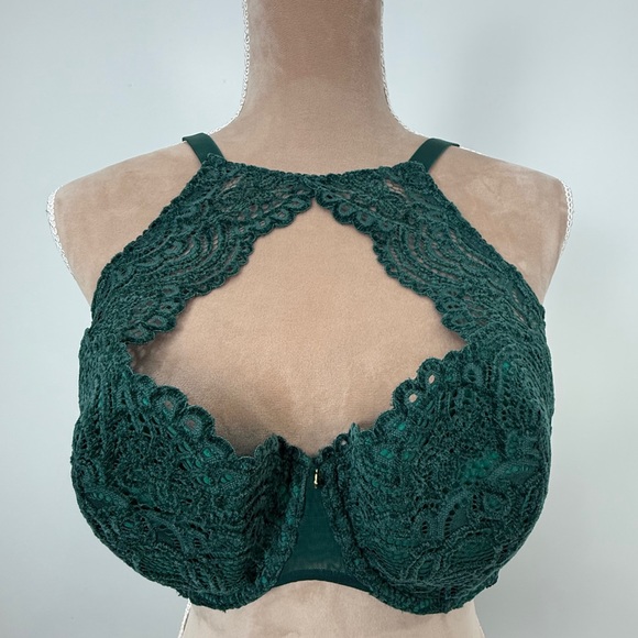 Adore Me Other - Adore Me Lace Halter Bralette - Deep Green